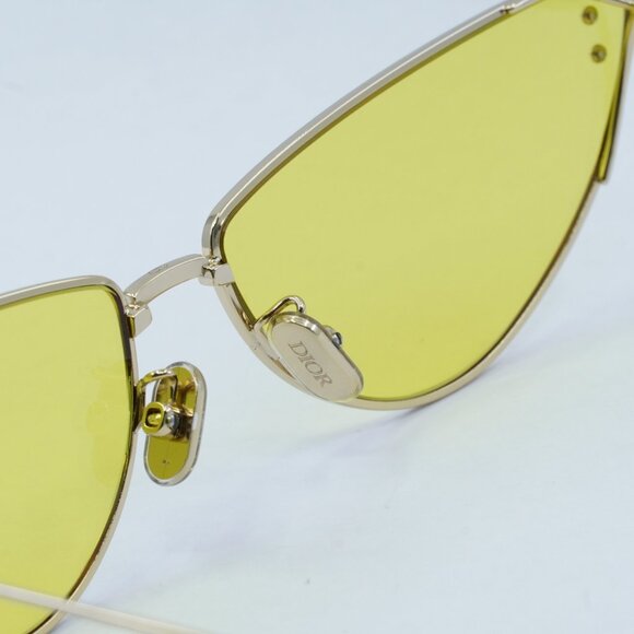 Dior MISSDIOR B1U B0H0 Sunglasses Gold Cat Eye Frame, Yellow Lenses - Picture 4 of 12